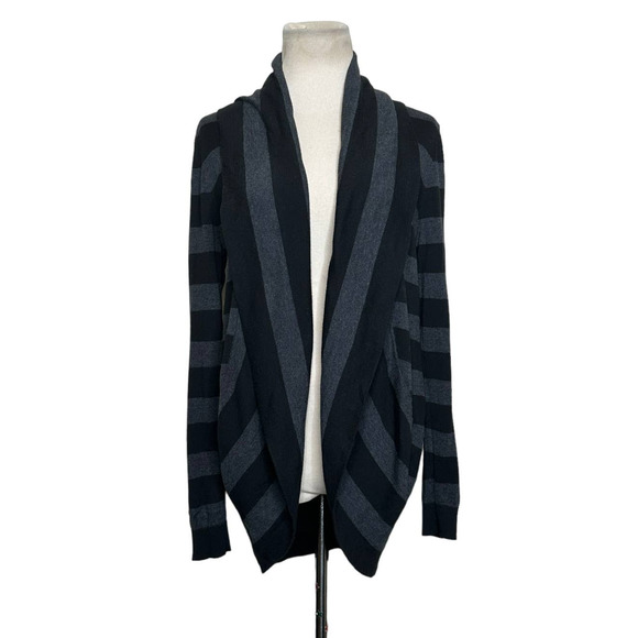 Loft gray black cotton open front long sleeves cardigan size M - Picture 1 of 9